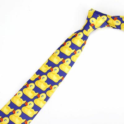 China Newfashioned Factory Price Cheap Animal Yellow Ducks Pattern Style Cartoon Mens Children's Neckties for sale