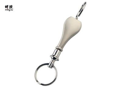 China Zinc Alloy Blank Metal Keychains Pear Finishing Pull Key Ring Design for sale