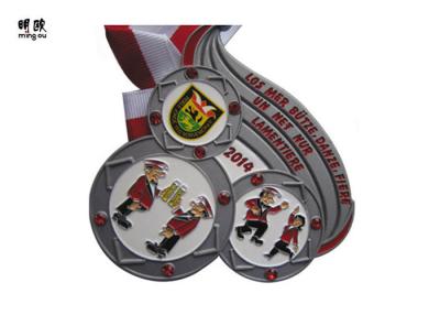 China Big Heavy Crystal Custom Sport Medals Soft Enamel Sandy Back Surface for sale