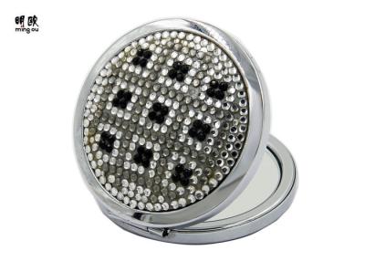 China Magnifying Bling Small Compact Mirror Silver Plated Blank Wedding Favours for sale