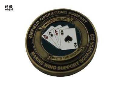 China Bronze Plating Poker Chip Challenge Coins Customised Copper Heavy Weight for sale