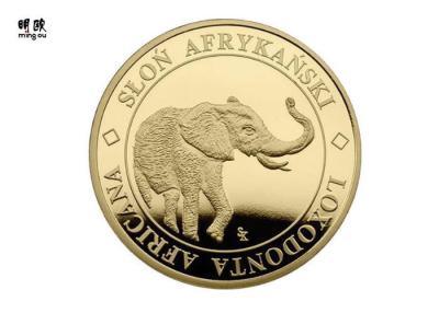 China Elephant  Rare Custom Challenge Coins Collectors Gold Copper 2D Embossed Logo for sale