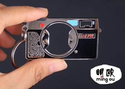 China Hard Enamel Bottle Opener Ring With 32mm Flat Chain , Custom Key Holder for sale