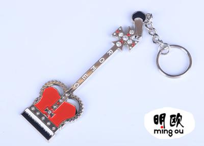 China Silver And Gold Color Custom Crystal Keychains Zinc Alloy With Soft Enamel Fill for sale