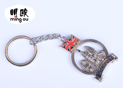 China London UK Custom Metal Keyrings , 3D Key Holers For Promotional Gifts for sale