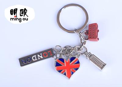 China Eco Friendly I Love London Keychains With Metal Charm / Small Key Chain Rings for sale