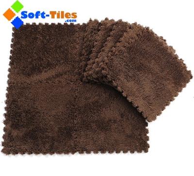 China 2 Layers 60*60*0.6cm Plush Floor Mat Eva Carpet Tiles For Pet for sale