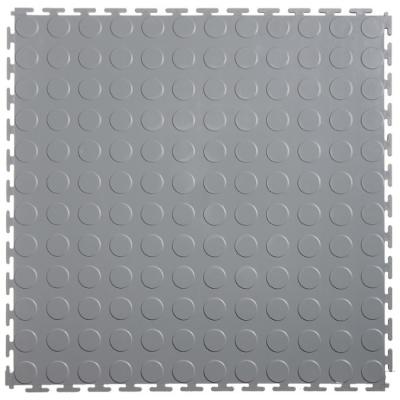 Cina L.Gray Interlocking Vinyl Floor Tile 500*500mm Coin Surface For Use In Garages Workshop And Factories in vendita