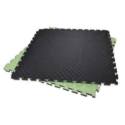 China Green Black  40*40inch Gym Foam Mat Exercise Floor Squares 2 Layers for sale