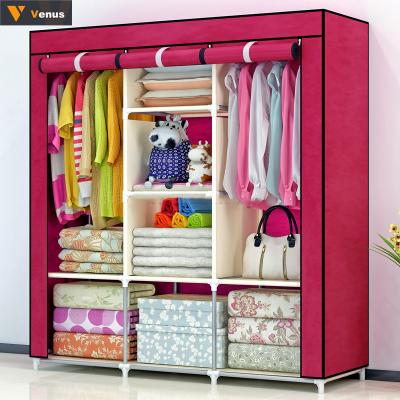 China Large (Size) Cloth Wardrobe Adjustable Portable Wardrobe Closet Cloth Wardrobe for sale