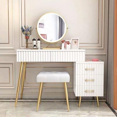 China Hot Selling New Coming Simple Adjustable Dressing Table Delicate Metal Dresser Bedroom Furniture Cloth Makeup Table (Other) for sale