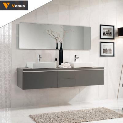 China Modern 60 Double Sink Bathroom Vanity 72 Inch Luxury Basin PVC Bathroom Vanity Cabinet Home Center Bathroom Vanity With Sink for sale