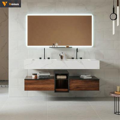 China Modern Durable Bathroom Vanity Cabinets Wall Mounted Others Custom Mirror Bathroom Vanities Waterproof Bathroom Furniture LED for sale