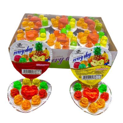 China Popular Sugar Free Heart Rose Mixed Jelly Flavor Jelly Pudding Candy Jelly Juice Candy for sale