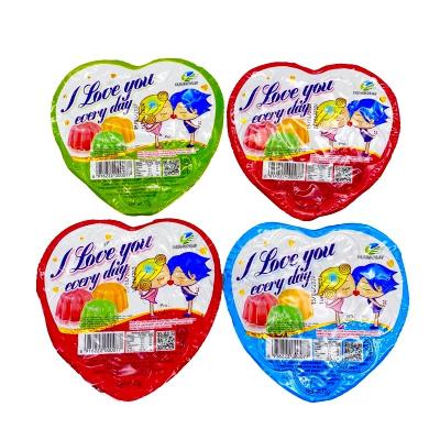 China Heart Rose Jelly Cup Sugar Free Multicolor Jelly Pudding for sale