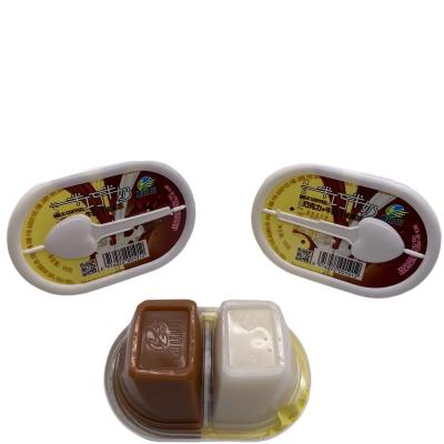 China OEM Sugar Free Chocolate And Milk Jelly Sweet Jelly Pudding Cups And Spoons for sale