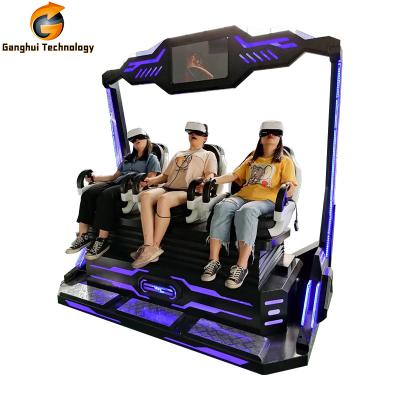 China New 9D VR Metal Game Product VR Three Platform 9d Three Seats Vr Cinema Virtual Reality VR Simulator Game In Amusement Park for sale