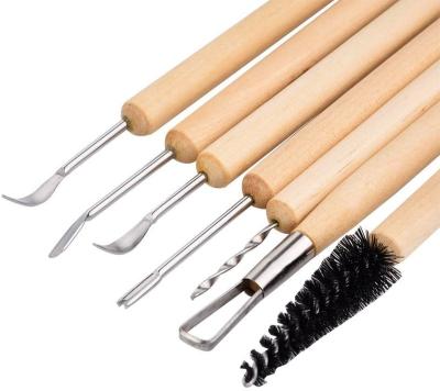 China Dropshipping Steel Wood+stainless Amazon Warehouse 11 Pcs Sculpt Smoothing Wax Polymer Carving Ceramic Clay Tool Kit for sale