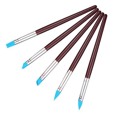 China DIY Art Pottery Clay Tools Carving Craft Nail Silicon Sculpting Tools Harden Oils Engraving Rubber Craft Pen Brush for sale