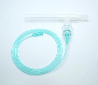 Cina Hot Selling Quality Medical Grade PVC Nebulizer Mask PVC Nebulizer Kit with Mouthpiece and Spring Hose in vendita