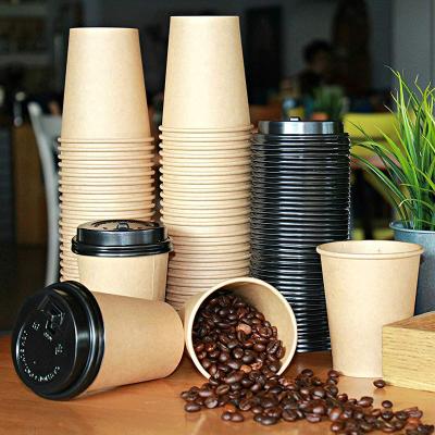 China Custom Print Disposable Personalized Espresso Disposable Takeaway Hot Drinks Cappuccino Paper Coffee Cups With Lids for sale