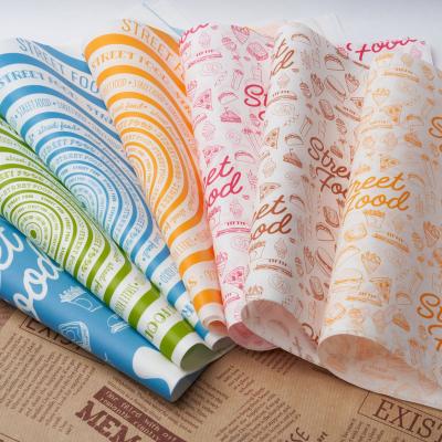 China Waterproof Sandwich Wrapping Papers - Greaseproof, Oil Proof Water Render Wrapping Paper Food Basket Liners, For Heavy Duty Restaurants, Picnics, Parties for sale