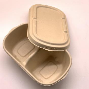 China Biodegradable Paper Compartment Biodegradable Container Food Take Out Packaging Lunch Box for sale