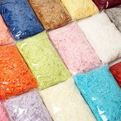 China Wholesale High Quality Decorative 100g/bag Fold Recyclable Cut Shredded Paper For Gift Box Basket Filler for sale