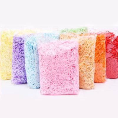 China Diy Lafite Colorful Shredded Paper Recyclable Sparta pp Grass Shredded Paper Packaging For Gift Package Box Filler for sale