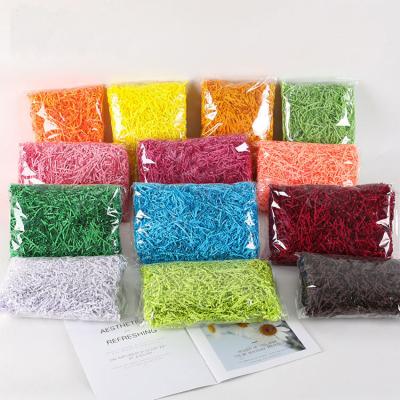 China Recyclable Colors Crinkle Cut Shred Tissue Paper Package Filler For Gift Box for sale