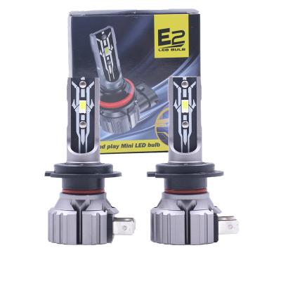 China E2 Led Headlight Mini Lamp H7 H4 H13 H1 H3 H11 Car Light Mini Size Led Bulbs 8000lumens Auto Lamp Bulb for sale