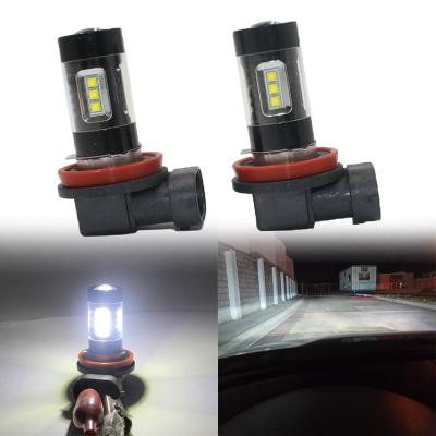 China Hot Selling H8 System Aluminum Auto Lighting White LED Fog Lamp Bulbs 80w 1300LM 6000k Car Fog Head Bulb for sale