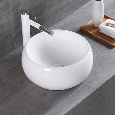 China Gabinetto Eco-Friendly Modern Bathroom Oval Round Bowl Hand Wash Basin Sink Countertop Ceramic Lavabo Bagno for sale