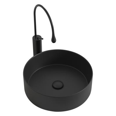 China NEW Fashion Hot Selling Eco-friendly Bathroom Sink Matte Black Color Round Hand Wash Basin for sale