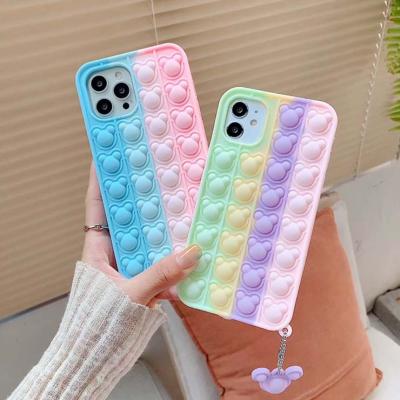 China Anti-fall drop shipping relief fidgety person toy push it comics back 3D silicone phone case for iphone 12 pro max for sale