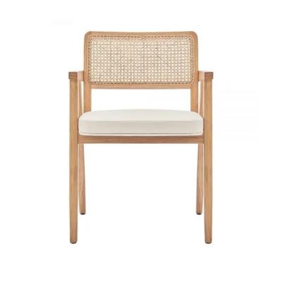 China Wishbone chair Cane Velvet Style Luxury Custom Room Simple Retro Nordic Solid Wood Rattan Armchair for Dining Chairs for sale