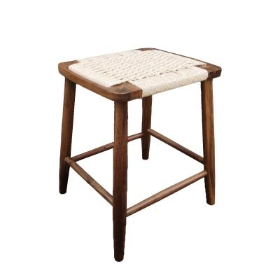 China Solid wood Antique Design Solid Wood Cheap Living Room Chair Nordic Style Rubber Wood Legs Small Stools for sale