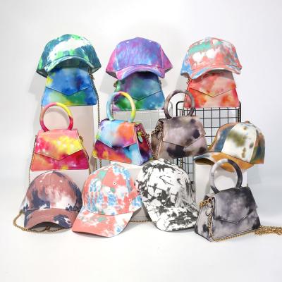 China Hot Selling Colorful Fashion Tie Dye Bucket Hat And Purse Set Luxury Handbags For Women Purses And Handbags for sale