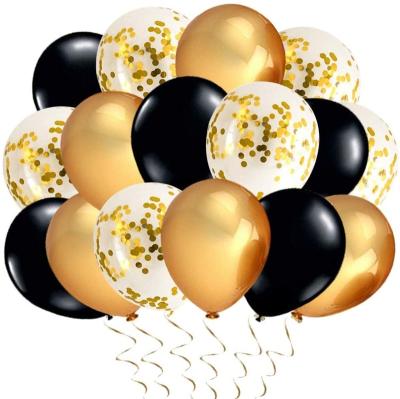 China Eco - Friendly Gold Latex Material Black Balloons Set Balloons Party Decorations Balloons for sale