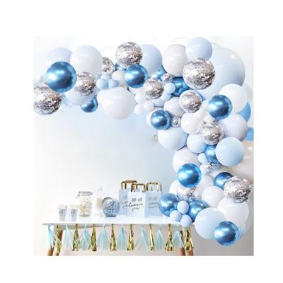 China New 2021 Customs Balloon Garland Arch Kit Balloon Set Eco-friendly Material Blue Party Decoration 12 Inch Latex Balloon for sale