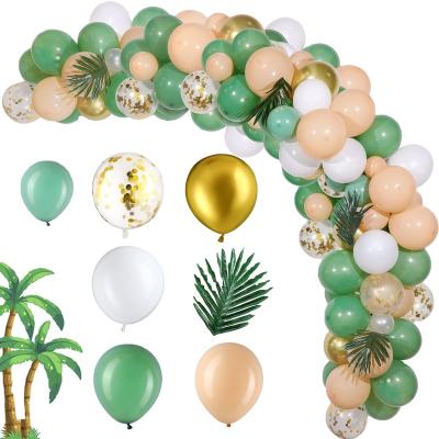 China Party Eco-Friendly Sage Green Balloon Garland Arch Kit Greenery For Birthday Wedding Material Olive Nude White Metallic Gold Confetti Balloons for sale