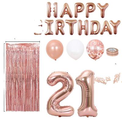 China Eco-Friendly Material Rose Gold White Balloon Arch 18th Birthday Party Set Baby Shower Party Decoration Adult Confetti Balloon Latex Balloon for sale