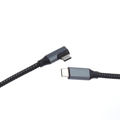 China 90 Degree 3A Usb 3.0 Right Angle Type C Cable Sides Short 2.4a Dual Degress Quick Nylon Braided Elbow Fill Degrees Usb Type C 90 Degree Cable for sale