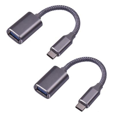 China Aluminum Alloy 2A 4.5mm Usb C Male Usb Type C OTG Adapter Cable Usb 3.0 To Usb 3.0 A Female Adapter Cable For Hard Disk / Keyboard for sale