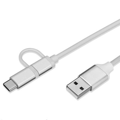 China High Quality Strip 2 in 1 Charging Cable Type C USB Multi Micro Charging Cable 2 in 1 for sale