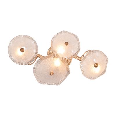 China 2020 Fancy Modern Luxury Indoor Copper Restaurant LED Crystal Wall Lamp for sale