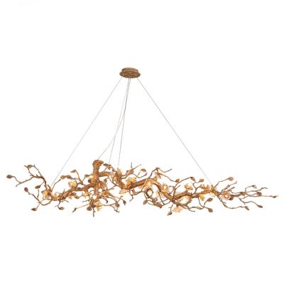 China Handwork Modern Glass Dendritic Copper Chandeliers Light Source Pendant Lighting G4 for sale