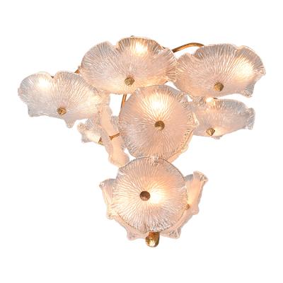 China Modern Hot Sale Flower Decoration Bedroom Lighting Modern Copper Ceiling Lamp for sale