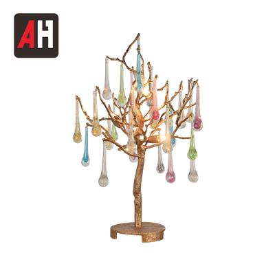 China Modern Decorative Modern Bedroom Living Room Colorful Pendant Copper Led Table Lamp for sale