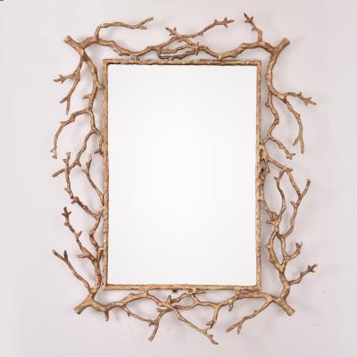 China Decorative Frame Decorative Square Wall Mirror Made in Brass for sale